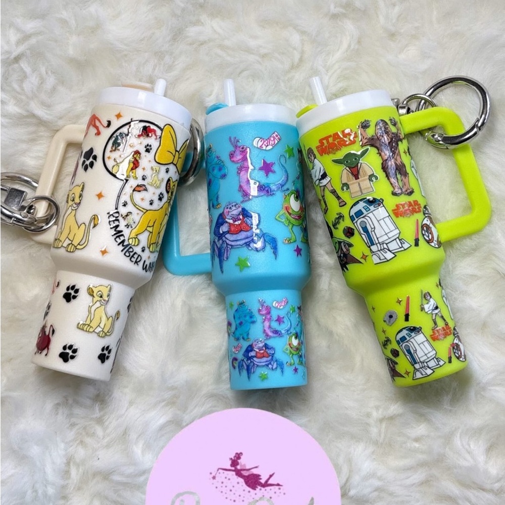 Cartoon character Mini Tumbler Keychains